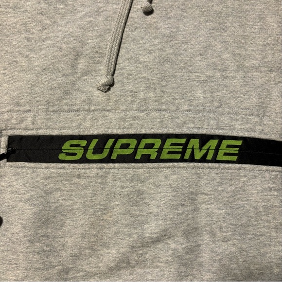 SOLD - Supreme Grey Lime Green Zipper Hoodie - Picture 3 of 8